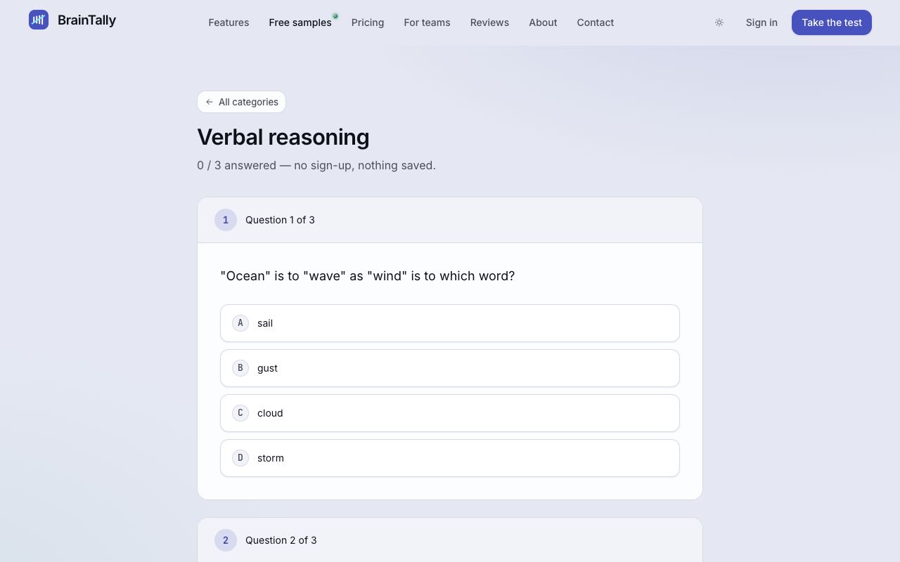 A free reasoning sample.