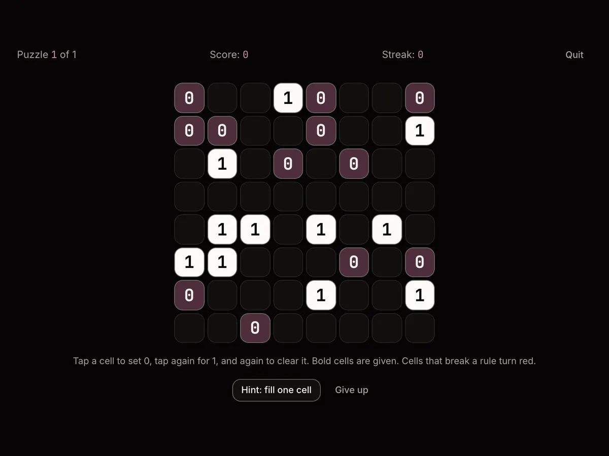 Binary, mid-game