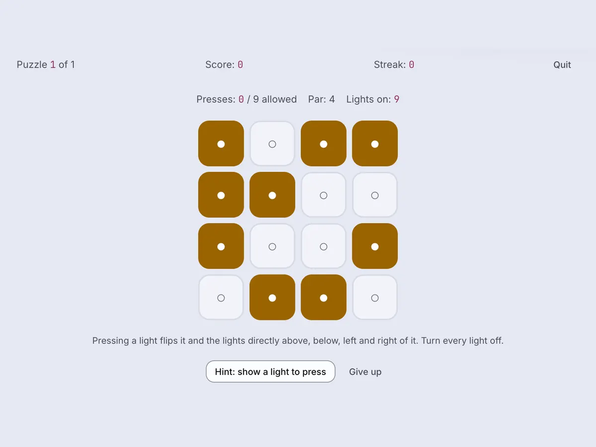 Lights Out, mid-game