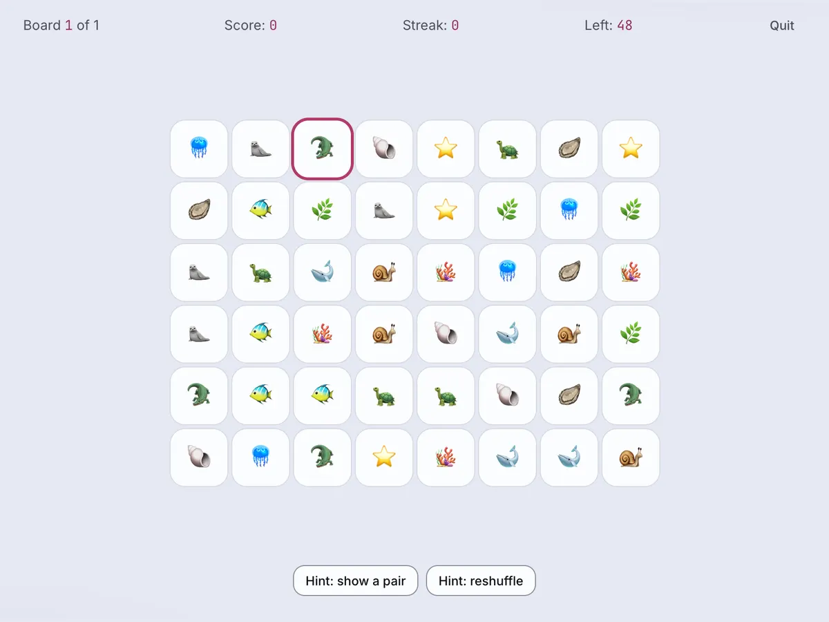 Reef Connect, mid-game